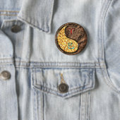 Badge Rond 5 Cm Bélier & Serpent de Terre (En situation)