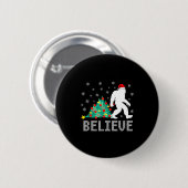 Badge Rond 5 Cm Believe Bigfoot Sasquatch Santa Reindeer Christmas (Devant & derrière)