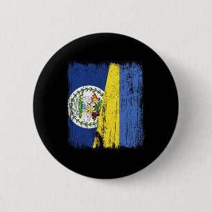 Badge Rond 5 Cm Belize Ukraine Drapeau semi-Belizean ukrainien Her