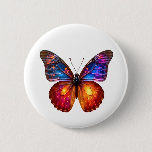 Badge Rond 5 Cm Belle Art de Papillon (Devant)