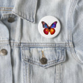 Badge Rond 5 Cm Belle Art de Papillon (En situation)