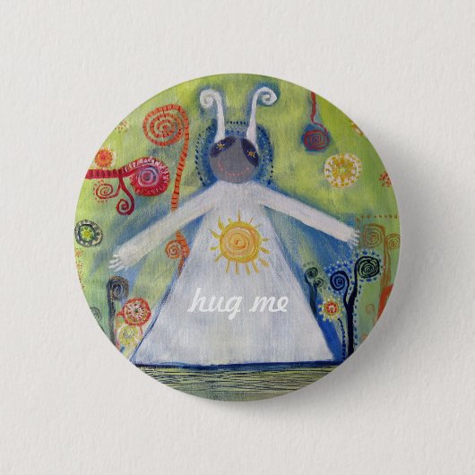 Badge Rond 5 Cm Belle Art Drawong, Amour (Devant)