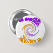 Badge Rond 5 Cm Belle Art Moderne Design : Tourbillon violet et or (Devant & derrière)