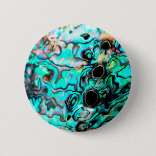 Badge Rond 5 Cm Belle coquille d'ormeau turquoise