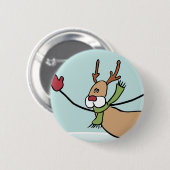 Badge Rond 5 Cm Belle Dancing Reindee - Noël (Devant & derrière)