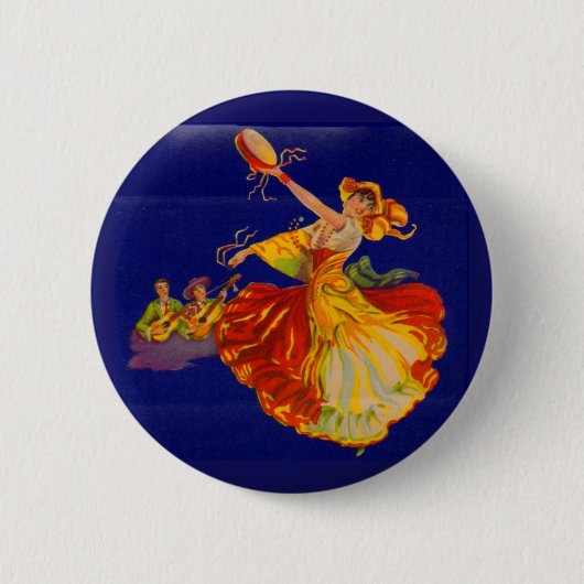 Badge Rond 5 Cm belle danseuse espagnole (Devant)