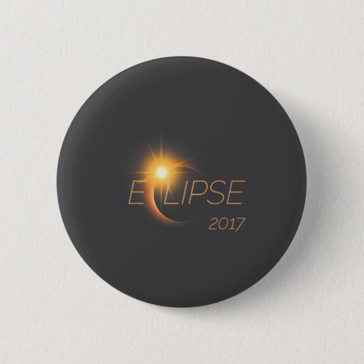 Badge Rond 5 Cm Belle éclipse solaire Graphique 2017 (Devant)