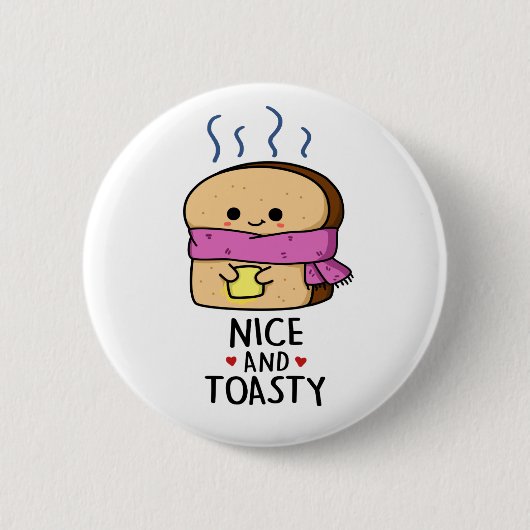 Badge Rond 5 Cm Belle Et Cute Toast Beurre Pun (Devant)