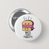 Badge Rond 5 Cm Belle Et Cute Toast Beurre Pun (Devant & derrière)
