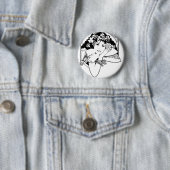 Badge Rond 5 Cm Belle Femme avec Clovers & Shamrocks - (En situation)
