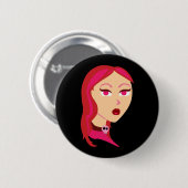 Badge Rond 5 Cm Belle fille de crâne (Devant & derrière)