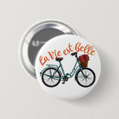 Badge Rond 5 Cm Belle French Bicycle (Devant & derrière)