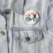Badge Rond 5 Cm Belle French Bicycle (En situation)