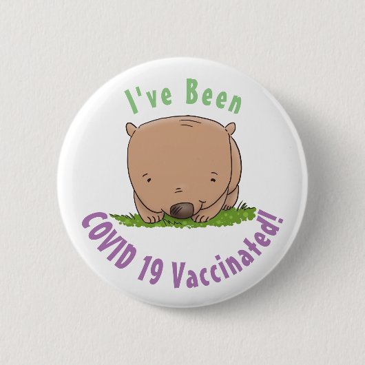 Badge Rond 5 Cm Belle illustration de dessin animé de bébé wombat (Devant)