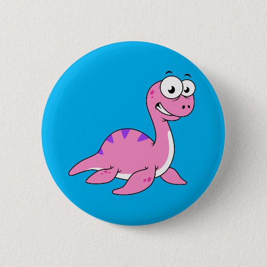 Badge Rond 5 Cm Belle Illustration Du Monstre Loch Ness. (Devant)