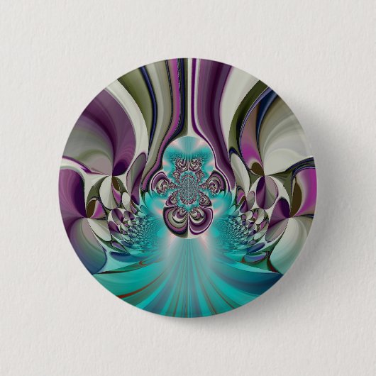 Badge Rond 5 Cm Belle impression Angélique Purple et Cyan Abstrait (Devant)
