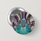 Badge Rond 5 Cm Belle impression Angélique Purple et Cyan Abstrait (Devant & derrière)