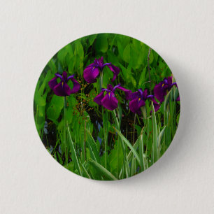 Badge Rond 5 Cm Belle Iris Violet