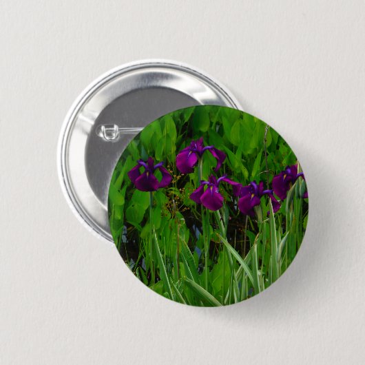 Badge Rond 5 Cm Belle Iris Violet (Devant & derrière)
