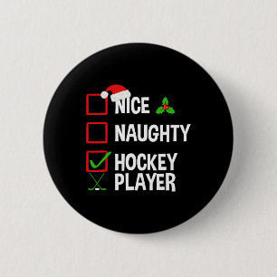 Badge Rond 5 Cm Belle Joueuse de Hockey Naughty Drôle Noël Noël No