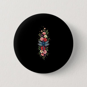 Badge Rond 5 Cm Belle Libellule Art Aquarelle Amoureux des Insecte