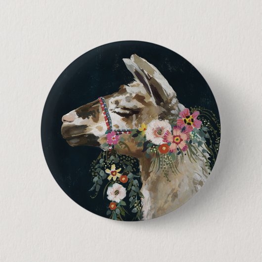 Badge Rond 5 Cm Belle Llama (Devant)