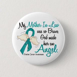 Badge Rond 5 Cm Belle-mère de Cancer ovarien de l'ange 2