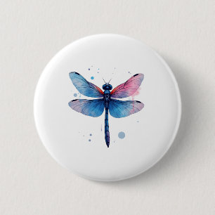 Badge Rond 5 Cm Belle nature Colorful Graphic Motif Dragonfl