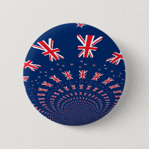 Badge Rond 5 Cm Belle Nouvelle-Zélande Drapeau Art Design