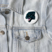 Badge Rond 5 Cm Belle panthère noire (En situation)