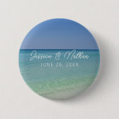 Badge Rond 5 Cm Belle plage Horizon Personnalisé Mariage Favoriser (Devant)