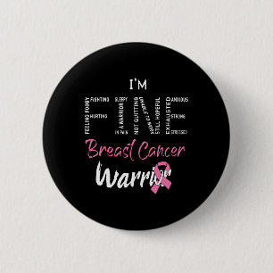 Badge Rond 5 Cm Belle poitrine Cancer du sein Guerrier rose Ribbon