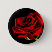 Badge Rond 5 Cm Belle rose rouge (Devant)