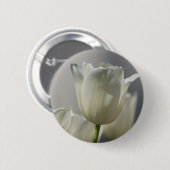 Badge Rond 5 Cm Belle Tulipe de printemps blanche (Devant & derrière)