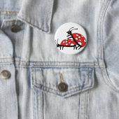 Badge Rond 5 Cm Belles coccinelles (En situation)