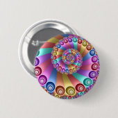 Badge Rond 5 Cm Belles couleurs arc-en-ciel Art fractal Abstrait (Devant & derrière)
