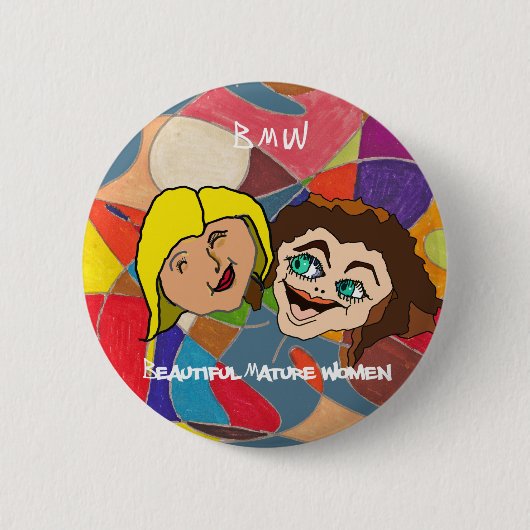 Badge Rond 5 Cm Belles femmes mûres (Devant)