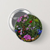 Badge Rond 5 Cm Belles fleurs violettes et bleues sauvages (Devant & derrière)