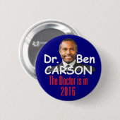Badge Rond 5 Cm Ben CARSON 2016 (Devant & derrière)