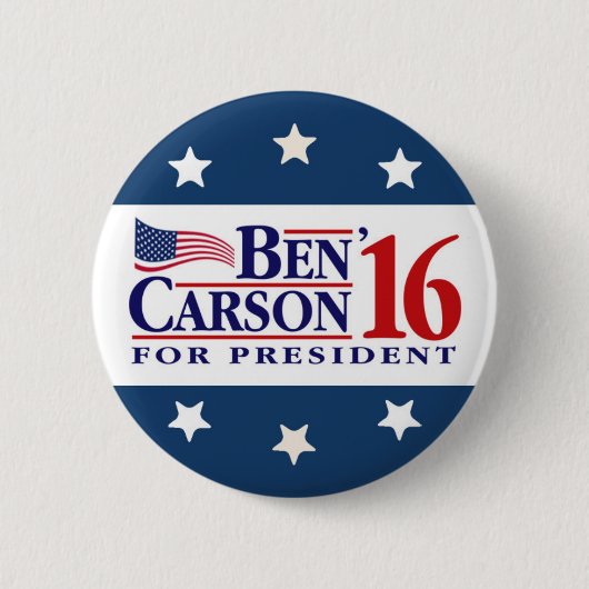 Badge Rond 5 Cm Ben Carson pour le président (Devant)
