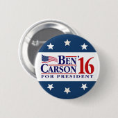 Badge Rond 5 Cm Ben Carson pour le président (Devant & derrière)