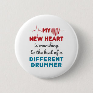 Badge Rond 5 Cm Bénéficiaire de la transplantation cardiaque Nou