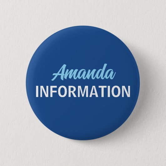 Badge Rond 5 Cm Bénévole d'information bleu (Devant)