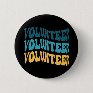 Badge Rond 5 Cm Bénévole rétro