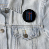 Badge Rond 5 Cm Béni Est La Nation Dont Dieu Est Le Seigneur Améri (En situation)