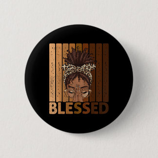 Badge Rond 5 Cm Béni Femme noire priant Africain-Américain Chris