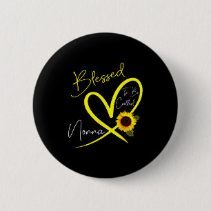 Badge Rond 5 Cm Bénie d'être appelée nonna sunflower heart mère'