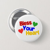 Badge Rond 5 Cm Bénissez votre coeur (Devant & derrière)