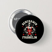 Badge Rond 5 Cm Benjamin Benchamin Franklin Bench Press Bodybuildi (Devant & derrière)