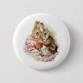 Badge Rond 5 Cm Benjamin Bunny est tombé sur Peter Rabbit (Devant)